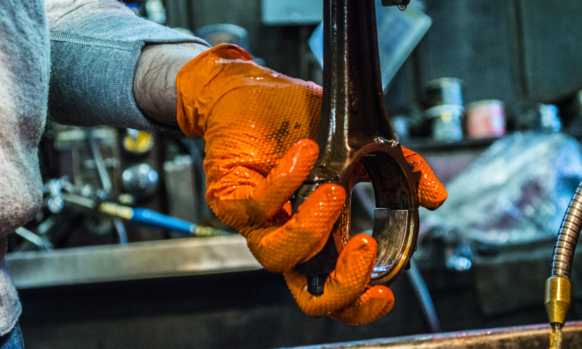 Gloveworks Industrial Orange Nitrile Gloves with Raised Diamond Texture